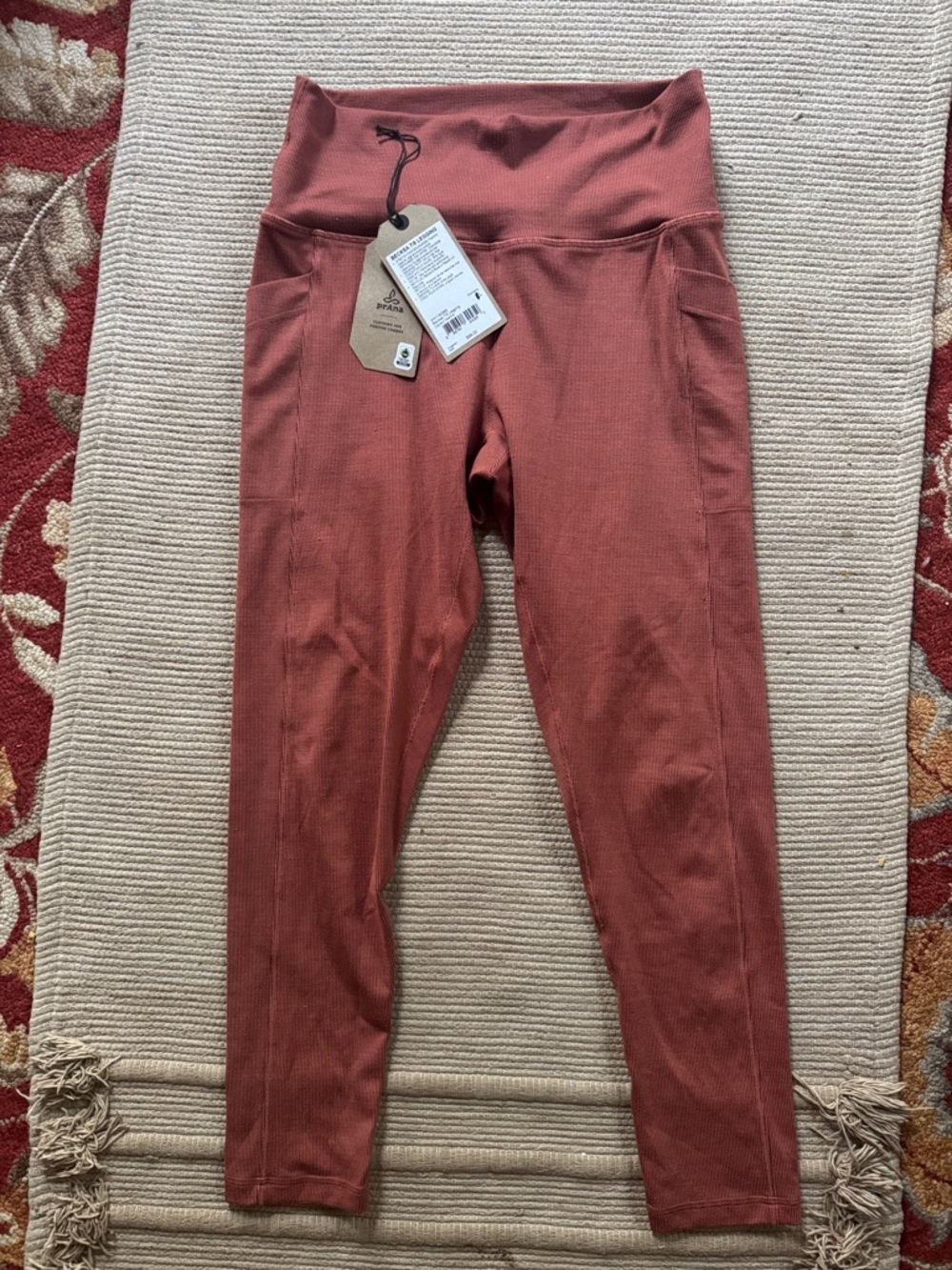 Prana becksa 7/8 legging tights terracotta liqueur Heather women’s Large L NWT